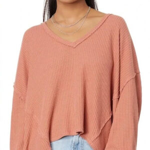 Free People Coraline Thermal V-Neck color Autumn Glaze Size Medium $68 Sold Out